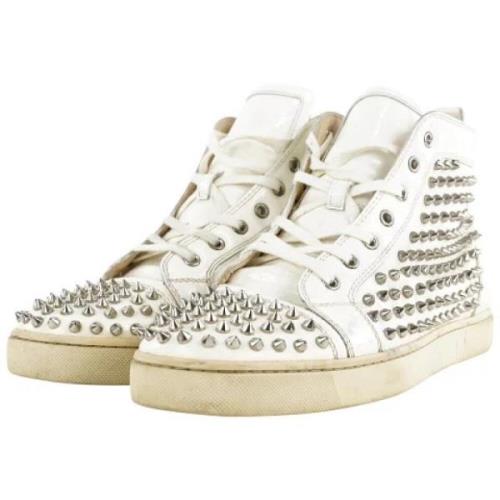 Pre-owned Leather sneakers Christian Louboutin Pre-owned , White , Dam...