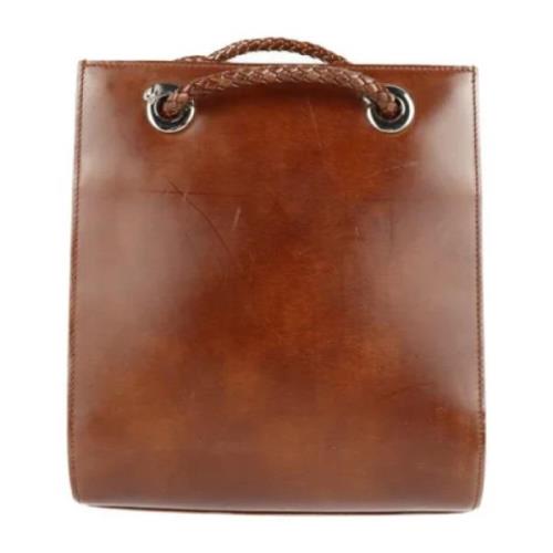 Pre-owned Leather backpacks Cartier Vintage , Brown , Dames