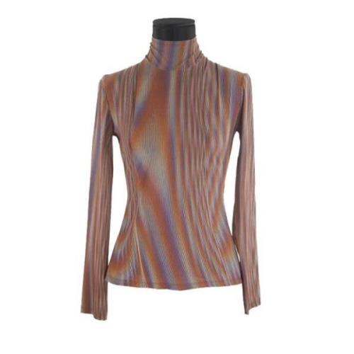 Pre-owned Polyester tops Mugler Pre-owned , Brown , Dames