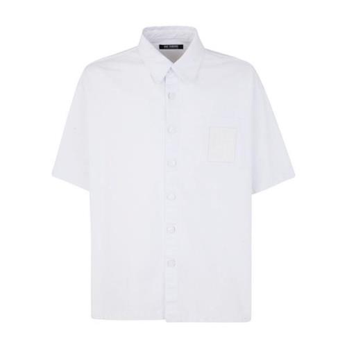 Oversized Short Sleeved Denim Shirt Raf Simons , White , Heren