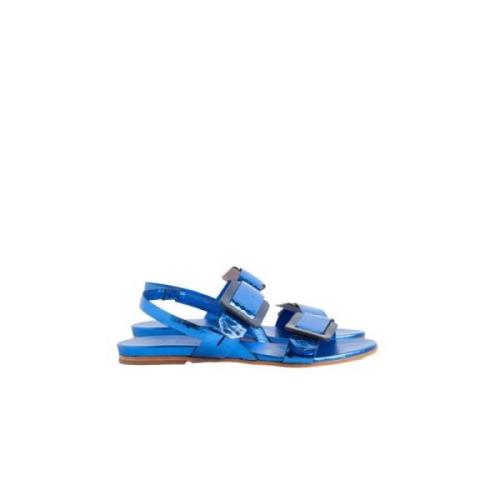 Flat Sandals DEL Carlo , Blue , Dames