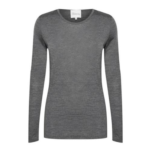 Zachte Wollen Blend Lange Mouw Blouse My Essential Wardrobe , Gray , D...