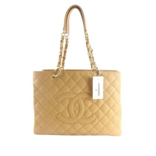 Pre-owned Leather chanel-bags Chanel Vintage , Beige , Dames