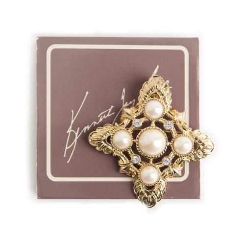 Pearled Shield Brooche Kenneth Jay Lane Pre-owned , Yellow , Dames