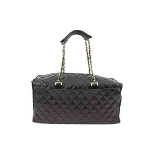 Italiaanse Leren Chanel Tassen, Tweedehands Chanel Vintage , Black , D...