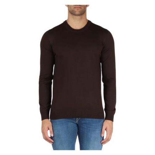 Slim Fit Merinowollen Trui Alpha Studio , Brown , Heren