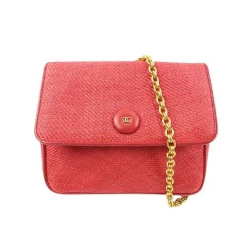 Vintage Leren Crossbodytas Chanel Vintage , Red , Dames