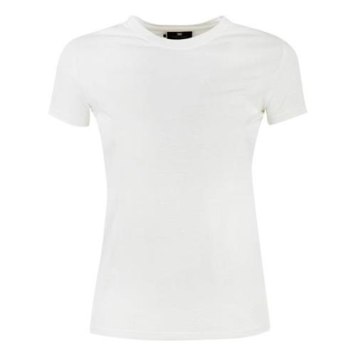 Katoenen Logo T-Shirt voor Dames Elisabetta Franchi , White , Dames