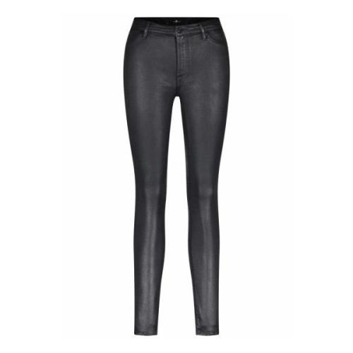 Hoge Taille Super Skinny Jeans 7 For All Mankind , Black , Dames
