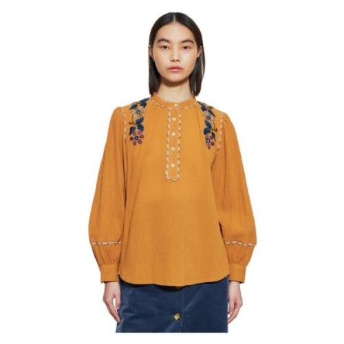 Mathilda geborduurde blouse Antik Batik , Yellow , Dames