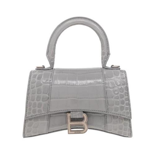 Krokodilreliëf Hourglass XS Handtas Balenciaga , Gray , Dames