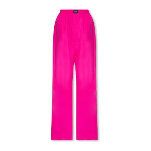 Ontspannen zittende katoenen broek Balenciaga , Pink , Dames