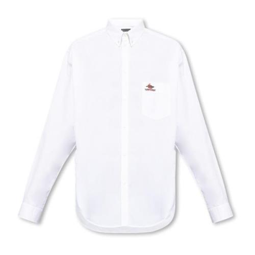 Shirt met logo Balenciaga , White , Heren