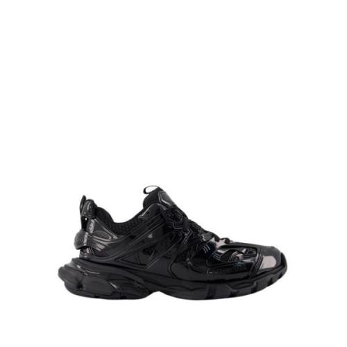 Noir Track Sneakers - Zwarte Rubberen Zool Balenciaga , Black , Unisex