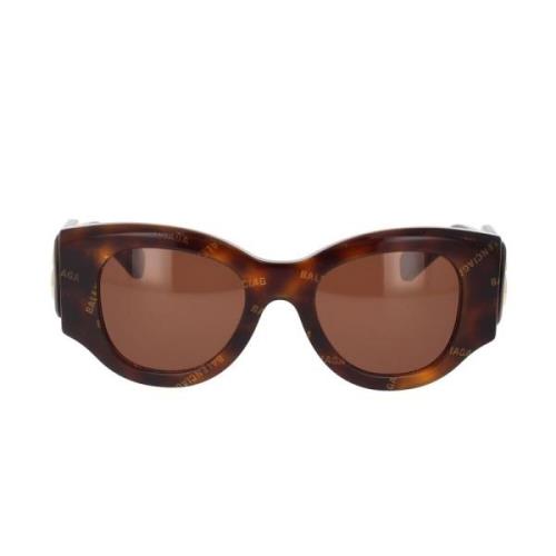 Innovatieve zonnebril met gedurfde acetaat monturen Balenciaga , Brown...