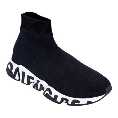 Pre-eigendom snelheid graffiti sneakers Balenciaga , Black , Heren