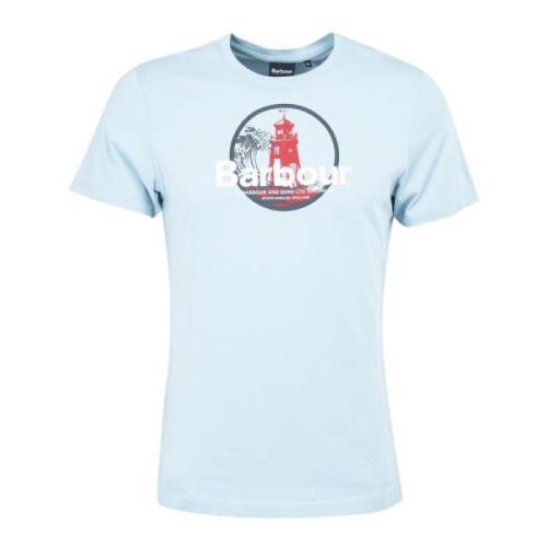 Grafisch Bedrukt T-Shirt voor Heren Barbour , Blue , Heren