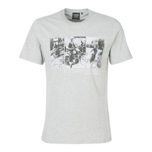 Grafische Print T-Shirt Barbour , Gray , Heren