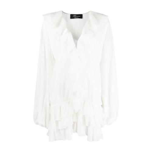 Jurk met ruches Blumarine , White , Dames