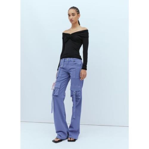 Cargo Jeans met Logo Borduursel Blumarine , Purple , Dames