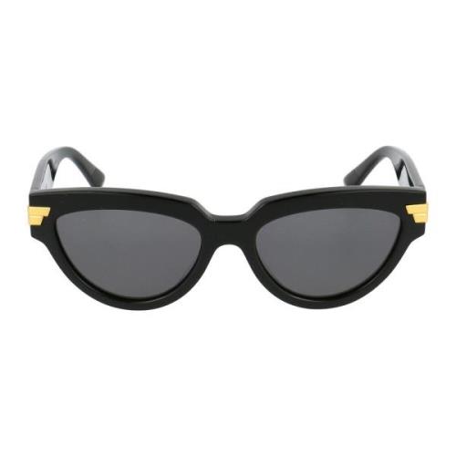 Cat Eye Zonnebril met Gouden Details Bottega Veneta , Black , Dames