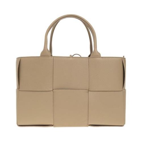 Beige Intreccio Weave Shopper Tas Bottega Veneta , Beige , Dames