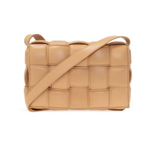 Gewatteerde cassette schoudertas Bottega Veneta , Beige , Dames