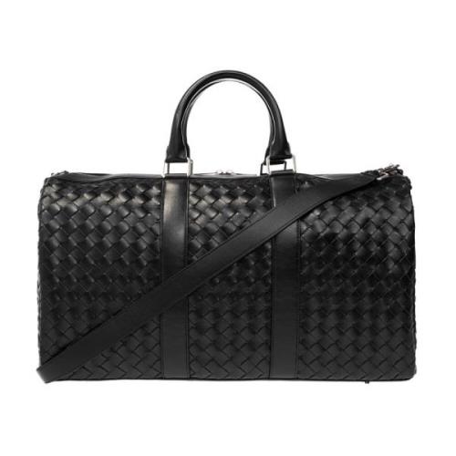 Leren duffeltas Bottega Veneta , Black , Heren