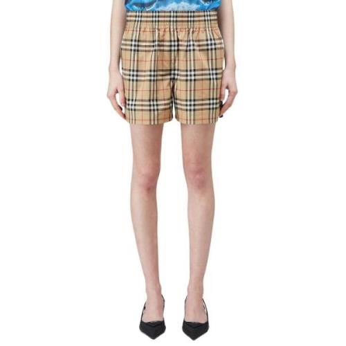 Vintage Check Shorts Burberry , Beige , Dames