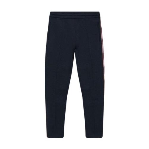 Logo Geborduurde Wide-Leg Sweatpants Burberry , Blue , Heren