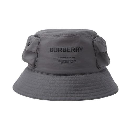 Technische Zak Bucket Hat Burberry , Gray , Heren
