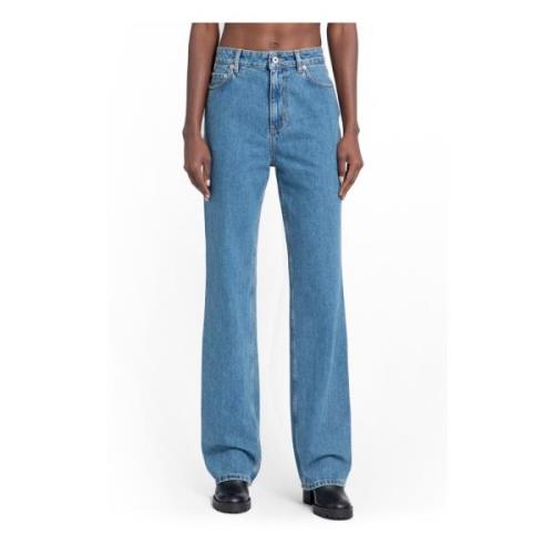 Mid Blue Straight Fit Jeans Burberry , Blue , Dames