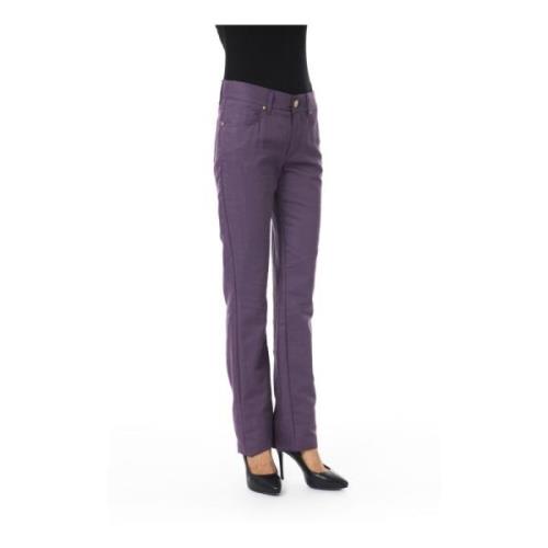Paarse Katoenen Jeans Broek met Zakken Byblos , Purple , Dames