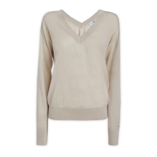 V-neck Knitwear Calvin Klein , Beige , Dames