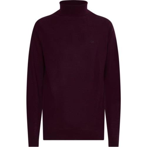 Superieure Wollen Coltrui Calvin Klein , Purple , Heren