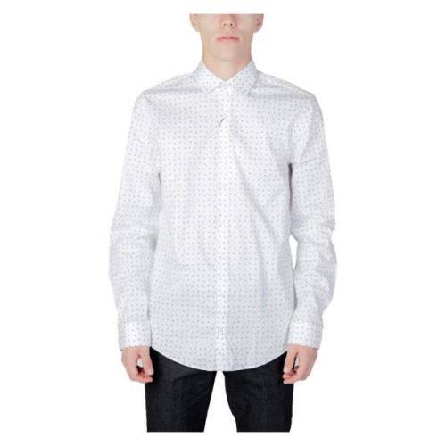 Heren Twill Overhemd Lange Mouwen Calvin Klein , White , Heren