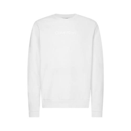 Modern Sweatshirt met Logo op de Voorkant Calvin Klein , White , Heren