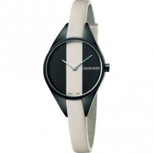 Elegante Quartz Horloge met Zwarte Wijzerplaat Calvin Klein , White , ...