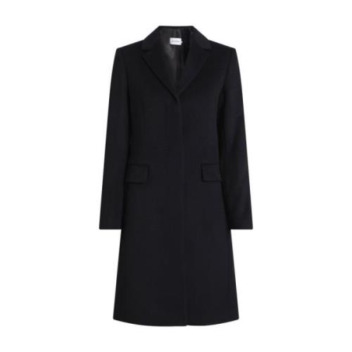 Essential Wool Coat Zwart Calvin Klein , Black , Dames