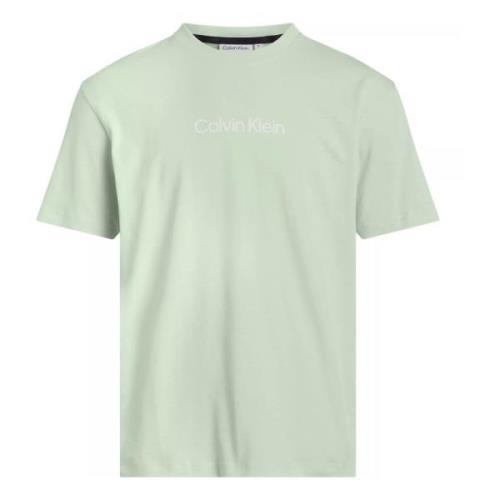 Logo Katoenen T-Shirt Calvin Klein , Green , Heren
