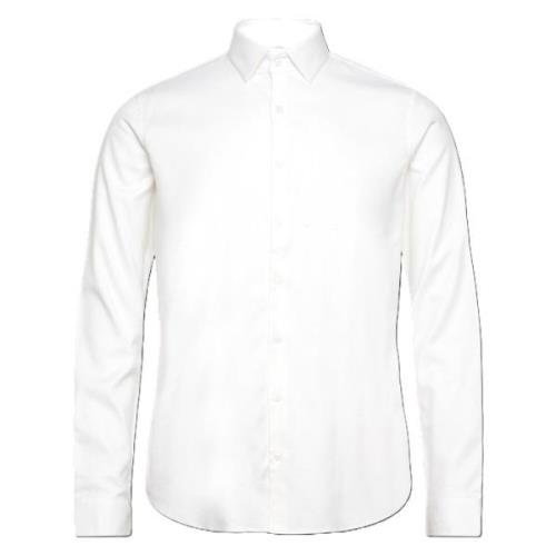 Herringbone DC Slim Overhemd Calvin Klein , White , Heren