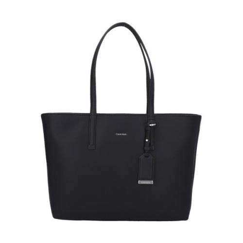 Zwarte Eco Leren Winkeltas Calvin Klein , Black , Dames