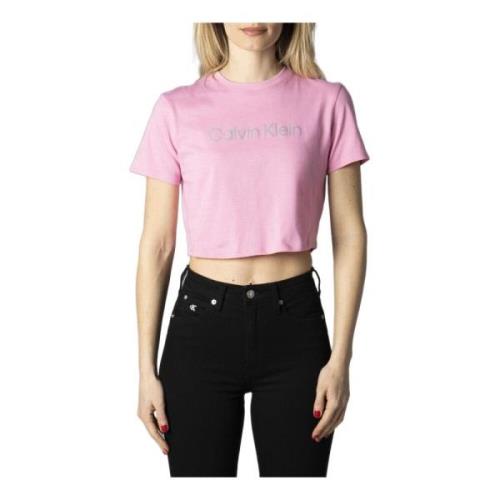 Dames Roze Print T-shirt Calvin Klein , Pink , Dames