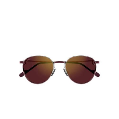 Elegante ovale zonnebril met spiegelglazen Cartier , Red , Dames
