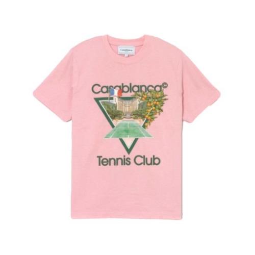 Tennis Club Icon Roze T-Shirt Casablanca , Pink , Heren