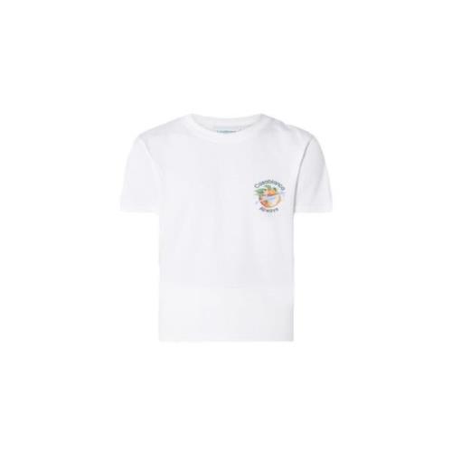Orbit Rond Oranje Wit T-Shirt Casablanca , White , Heren