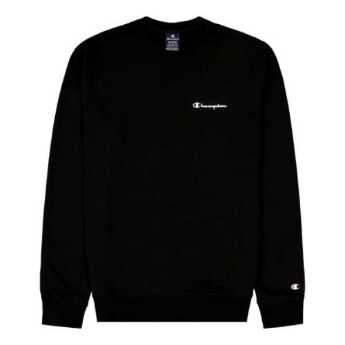 Zwart Crewneck Sweatshirt met Kleine Tekstlogo Champion , Black , Here...