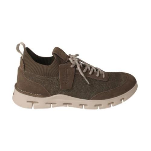 Grijze Gebreide Sneakers voor Mannen Clarks , Gray , Heren