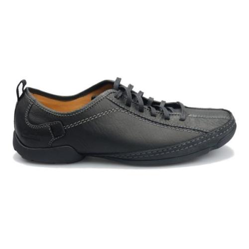 Klassieke Heren Sneaker van Leer Clarks , Black , Heren