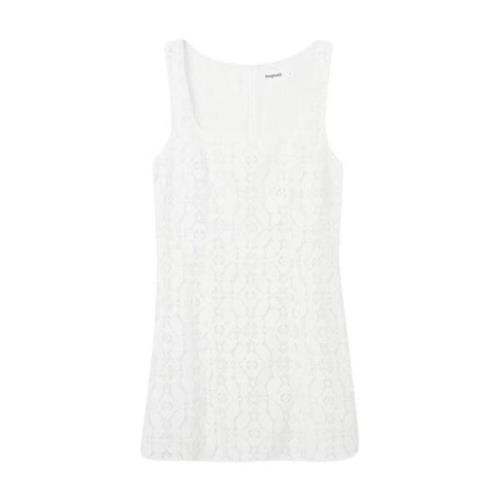 Mouwloze witte jurk voor lente/zomer Desigual , White , Dames